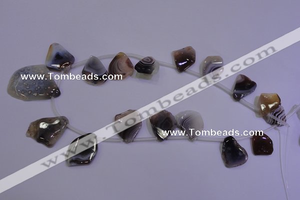 CAG4468 Top-drilled 15*20mm – 28*38mm freeform botswana agate beads