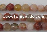 CAG4471 15.5 inches 6mm faceted round pink botswana agate beads