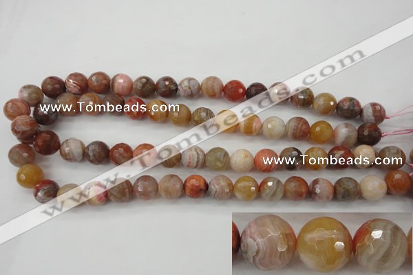 CAG4474 15.5 inches 12mm faceted round pink botswana agate beads