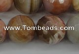 CAG4476 15.5 inches 16mm faceted round pink botswana agate beads