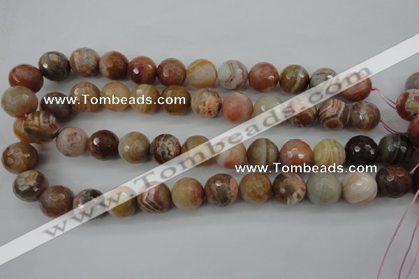 CAG4476 15.5 inches 16mm faceted round pink botswana agate beads