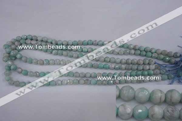 CAG4484 15.5 inches 6mm faceted round agate beads wholesale