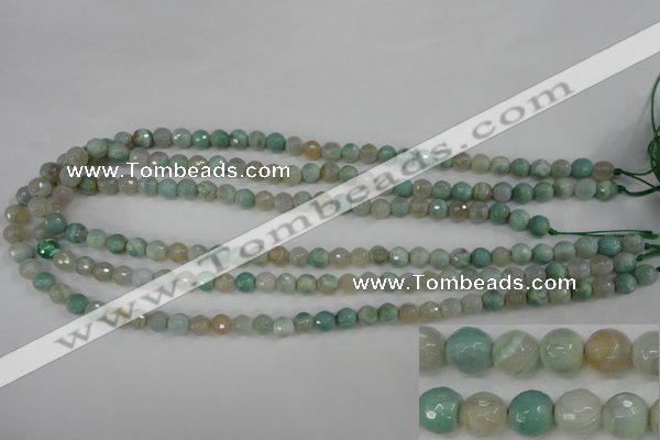 CAG4486 15.5 inches 6mm faceted round agate beads wholesale