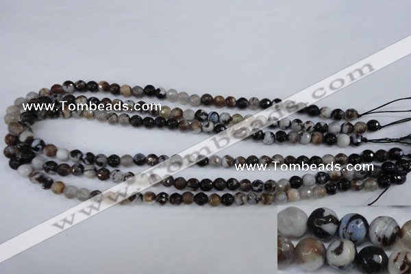 CAG4490 15.5 inches 6mm faceted round agate beads wholesale