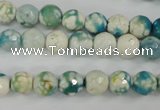 CAG4492 15.5 inches 8mm faceted round fire crackle agate beads