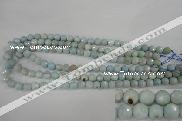 CAG4493 15.5 inches 8mm faceted round fire crackle agate beads