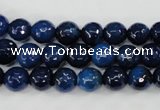 CAG4494 15.5 inches 8mm faceted round fire crackle agate beads