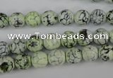 CAG4497 15.5 inches 8mm faceted round fire crackle agate beads