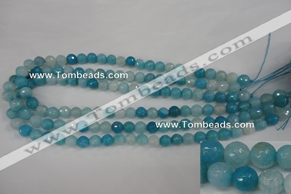 CAG4500 15.5 inches 8mm faceted round fire crackle agate beads