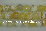 CAG4502 15.5 inches 8mm faceted round fire crackle agate beads