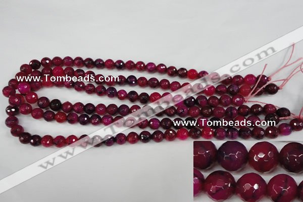 CAG4503 15.5 inches 8mm faceted round fire crackle agate beads