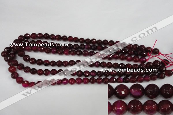 CAG4508 15.5 inches 8mm faceted round agate beads wholesale