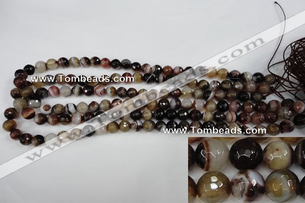 CAG4510 15.5 inches 8mm faceted round agate beads wholesale