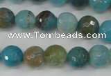 CAG4518 15.5 inches 10mm faceted round fire crackle agate beads