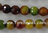 CAG4520 15.5 inches 10mm faceted round fire crackle agate beads