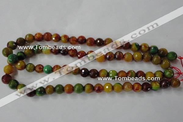 CAG4520 15.5 inches 10mm faceted round fire crackle agate beads