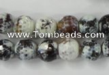 CAG4522 15.5 inches 10mm faceted round fire crackle agate beads