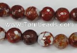 CAG4528 15.5 inches 10mm faceted round fire crackle agate beads