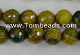 CAG4541 15.5 inches 12mm faceted round fire crackle agate beads