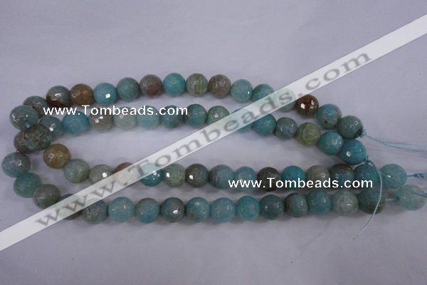 CAG4544 15.5 inches 12mm faceted round fire crackle agate beads