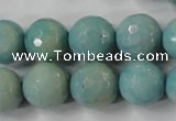 CAG4557 15.5 inches 14mm faceted round fire crackle agate beads