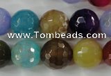 CAG4564 15.5 inches 14mm faceted round fire crackle agate beads