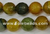 CAG4566 15.5 inches 14mm faceted round agate beads wholesale