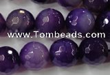 CAG4567 15.5 inches 14mm faceted round agate beads wholesale