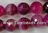 CAG4568 15.5 inches 14mm faceted round agate beads wholesale