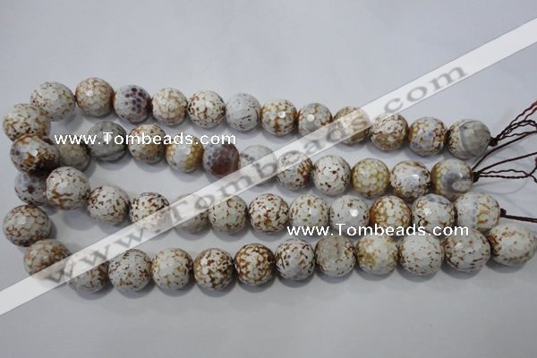 CAG4573 15.5 inches 16mm faceted round fire crackle agate beads