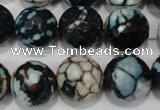 CAG4578 15.5 inches 16mm faceted round fire crackle agate beads