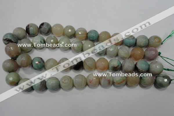 CAG4579 15.5 inches 16mm faceted round fire crackle agate beads