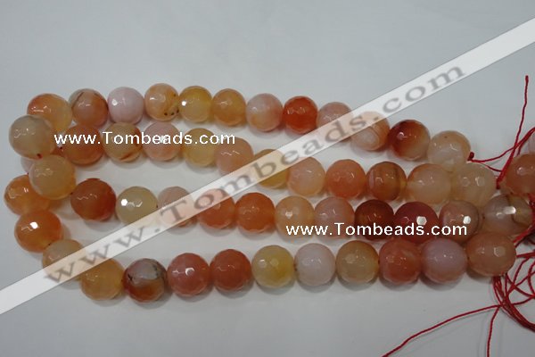 CAG4584 15.5 inches 16mm faceted round agate beads wholesale