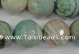 CAG4587 15.5 inches 18mm faceted round fire crackle agate beads