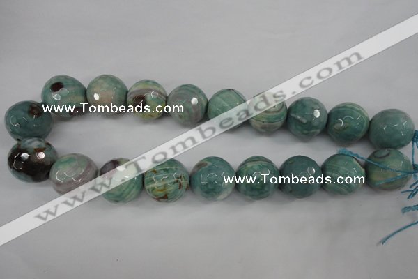 CAG4589 15.5 inches 20mm faceted round fire crackle agate beads