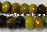 CAG4596 15.5 inches 10*14mm faceted rondelle agate beads wholesale