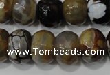 CAG4598 15.5 inches 12*16mm faceted rondelle fire crackle agate beads