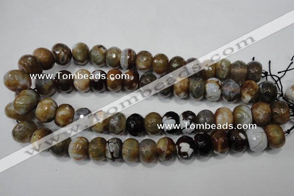 CAG4598 15.5 inches 12*16mm faceted rondelle fire crackle agate beads