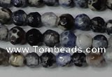 CAG4602 15.5 inches 4mm faceted round fire crackle agate beads