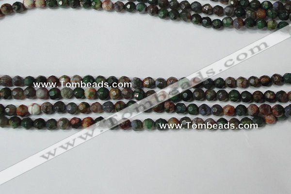 CAG4603 15.5 inches 4mm faceted round fire crackle agate beads