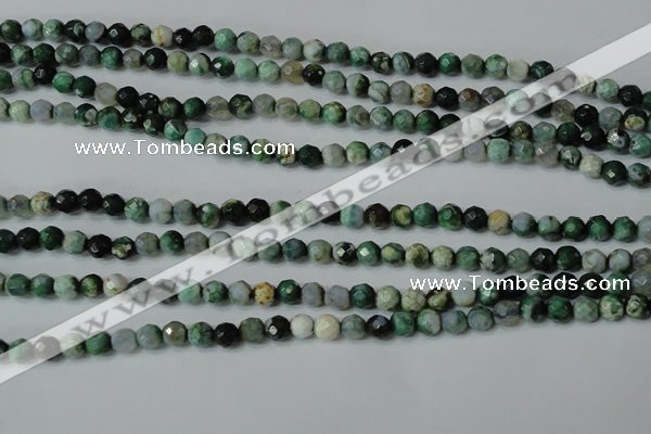 CAG4604 15.5 inches 4mm faceted round fire crackle agate beads