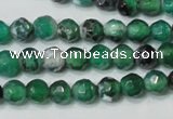 CAG4606 15.5 inches 4mm faceted round fire crackle agate beads