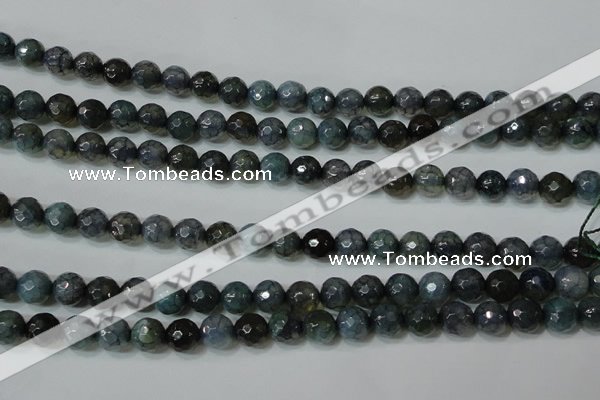 CAG4610 15.5 inches 6mm faceted round fire crackle agate beads