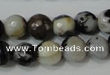 CAG4613 15.5 inches 6mm faceted round fire crackle agate beads