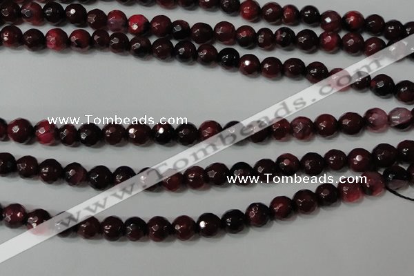 CAG4618 15.5 inches 6mm faceted round fire crackle agate beads