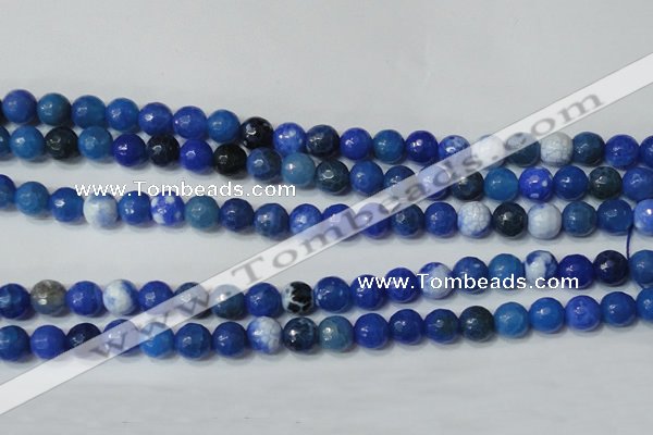 CAG4622 15.5 inches 6mm faceted round fire crackle agate beads