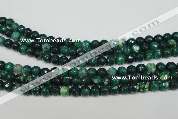 CAG4625 15.5 inches 6mm faceted round fire crackle agate beads