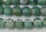 CAG4626 15.5 inches 6mm faceted round fire crackle agate beads