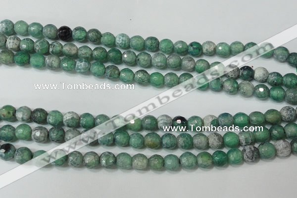 CAG4626 15.5 inches 6mm faceted round fire crackle agate beads