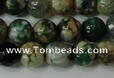 CAG4628 15.5 inches 6mm faceted round fire crackle agate beads